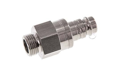 [CLP10-M-S-SV-P-038] Bouchon de raccord d'air DN 10 en acier inoxydable G 3/8 pouce mâle à double obturation