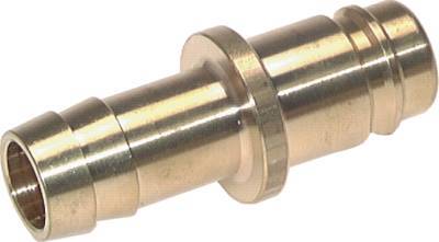 [CLP15-H-BN-SV-P-13] Nickel-plated Brass DN 15 Air Coupling Plug 13 mm Hose Pillar Double Shut-Off