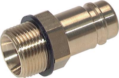 [CLP19-M-B-SV-114] Brass DN 19 Air Coupling Plug G 1 1/4 inch Male Double Shut-Off