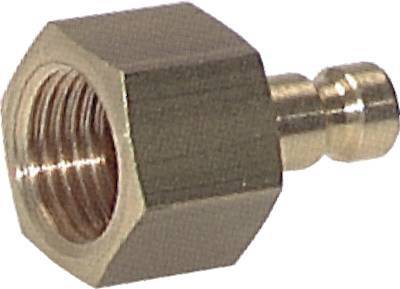 [CLP2-F-B-SV-P-018] Brass DN 2.7 (Micro) Air Coupling Plug G 1/8 inch Female Double Shut-Off