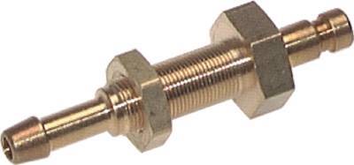 [CLP2-HB-B-SV-P-3] Brass DN 2.7 (Micro) Air Coupling Plug 3 mm Hose Pillar Bulkhead Double Shut-Off