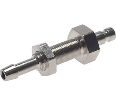 [CLP2-HB-BN-SV-P-3] Nickel-plated Brass DN 2.7 (Micro) Air Coupling Plug 3 mm Hose Pillar Bulkhead Double Shut-Off