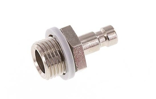 [CLP2-M-BN-018] Nickel-plated Brass DN 2.7 (Micro) Air Coupling Plug G 1/8 inch Male