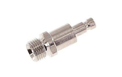 [CLP2-M-BN-SV-P-018] Laiton nickelé DN 2.7 (Micro) Bouchon de raccord d'air G 1/8 pouce mâle à double obturation