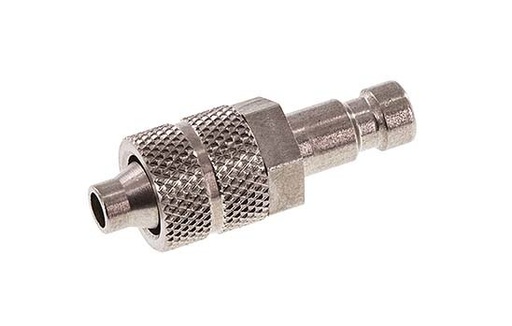 [CLP2-N-S-4] Edelstahl DN 2,7 (Micro) Luftkupplungsstecker 4x6 mm Überwurfmutter