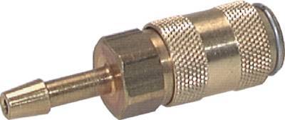 [CLS2-H-B-4] Brass DN 2.7 (Micro) Air Coupling Socket 4 mm Hose Pillar