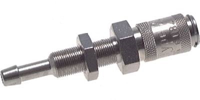 [CLS2-HB-BN-3] Nickel-plated Brass DN 2.7 (Micro) Air Coupling Socket 3 mm Hose Pillar Bulkhead