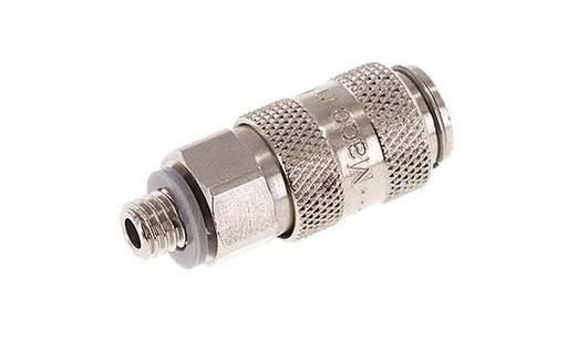 [CLS2-M-BN-5] Laiton nickelé DN 2.7 (Micro) Coupleur pneumatique Douille M5 Mâle