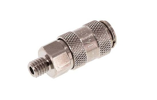 [CLS2-M-S-SV-5] Acero inoxidable DN 2,7 (Micro) Acoplamiento de aire Enchufe M5 Macho Doble cierre