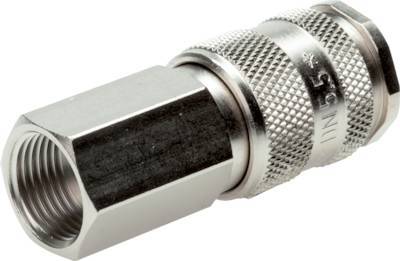 [CLS5ARO-F-BN-BL-038] Messing vernickelt DN 5,5 (Orion) Luftkupplung Muffe G 3/8 Zoll Innengewinde