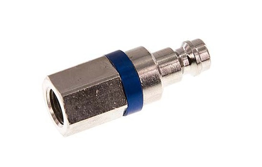 [CLP5-F-BN-BLU-P-018] Vernikkeld Messing DN 5 Blauw Luchtkoppeling Insteeknippel G 1/8 inch Binnendraad