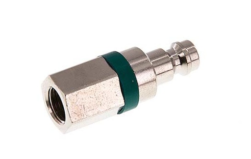 [CLP5-F-BN-GRE-P-018] Nickel-plated Brass DN 5 Green Air Coupling Plug G 1/8 inch Female