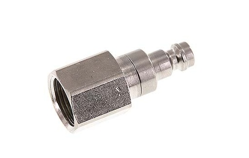 [CLP5-F-BN-SV-038] Nickel-plated Brass DN 5 Air Coupling Plug G 3/8 inch Female Double Shut-Off