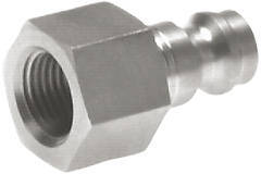 [CLP5-F-S-BLU-SV-038] Stainless steel DN 5 Blue Air Coupling Plug G 3/8 inch Female Double Shut-Off