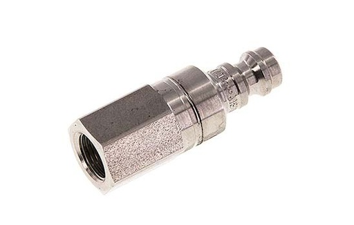[CLP5-F-SSL-SV-P-018] Stainless steel 306L DN 5 Air Coupling Plug G 1/8 inch Female Double Shut-Off