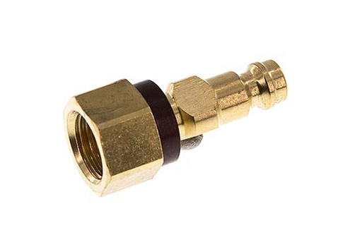 [CLP5-F-B-BRO-CD-014] Brass DN 5 Brown-Coded Air Coupling Plug G 1/4 inch Female