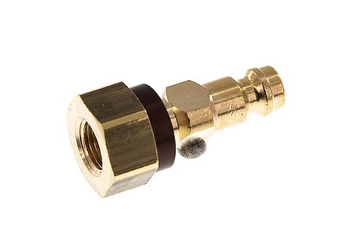 [CLP5-F-B-BRO-CD-018] Brass DN 5 Brown-Coded Air Coupling Plug G 1/8 inch Female
