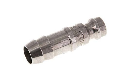 [CLP5-H-SSL-P-9] Acier inoxydable 306L DN 5 Air Coupling Plug 9 mm Hose Pillar