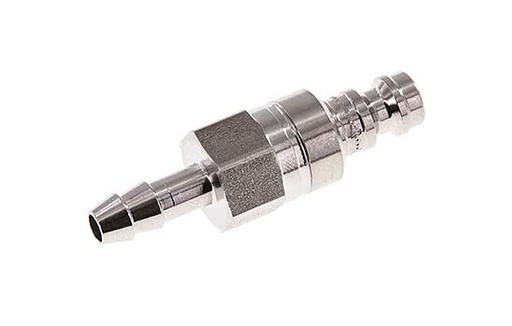 [CLP5-H-SSL-SV-P-6] RVS 306L DN 5 Luchtkoppeling Insteeknippel 6 mm Slangpilaar Double Shut-Off