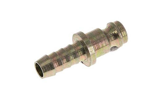 [CLP5-H-STN-6] Hardened steel DN 5 Air Coupling Plug 6 mm Hose Pillar