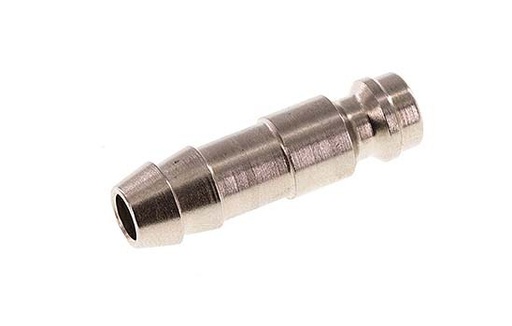 [CLP5-H-STN-P-8] Hardened steel DN 5 Air Coupling Plug 8 mm Hose Pillar
