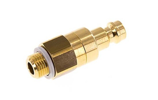 [CLP5-M-B-SV-018] Brass DN 5 Air Coupling Plug G 1/8 inch Male Double Shut-Off