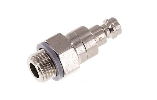 [CLP5-M-BN-SV-014] Vernikkeld Messing DN 5 Luchtkoppeling Insteeknippel G 1/4 inch Buitendraad Double Shut-Off