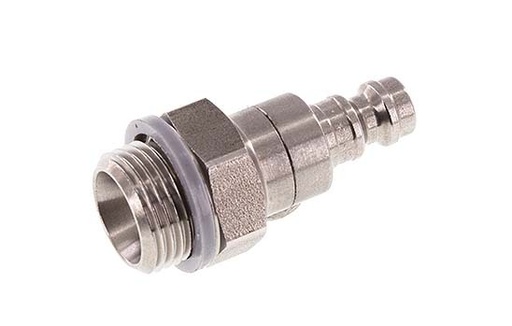 [CLP5-M-S-SV-038] RVS DN 5 Luchtkoppeling Insteeknippel G 3/8 inch Buitendraad Double Shut-Off