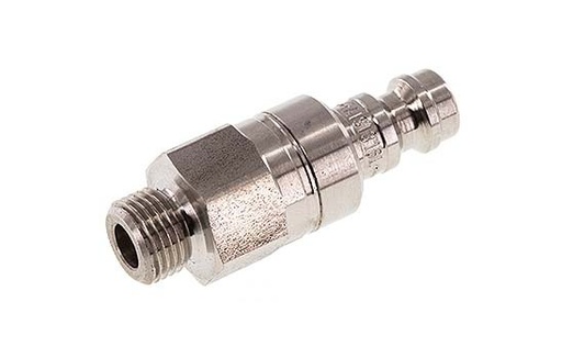 [CLP5-M-SSL-SV-P-018] Acero inoxidable 316L DN 5 Acoplamiento de aire Enchufe G 1/8 pulgadas Macho Doble Cierre