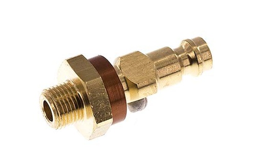 [CLP5-M-B-BRO-CD-018] Brass DN 5 Brown-Coded Air Coupling Plug G 1/8 inch Male