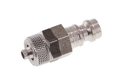 [CLP5-N-S-4] Acier inoxydable DN 5 Air Coupling Plug 4x6 mm Union Nut