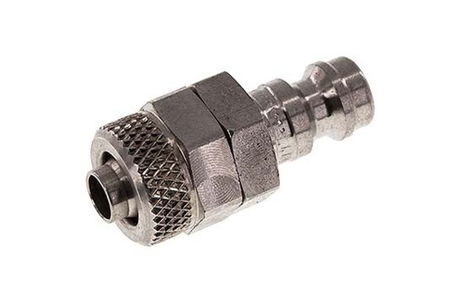 [CLP5-N-SSL-P-6] Edelstahl 306L DN 5 Luftkupplungsstecker 6x8 mm Überwurfmutter