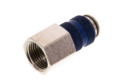 [CLS5-F-BN-BLU-038] Laiton nickelé DN 5 Bleu Air Coupling Socket G 3/8 inch Female