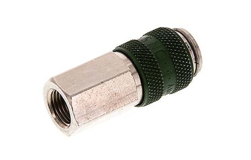 [CLS5-F-BN-GRE-018] Nickel-plated Brass DN 5 Green Air Coupling Socket G 1/8 inch Female