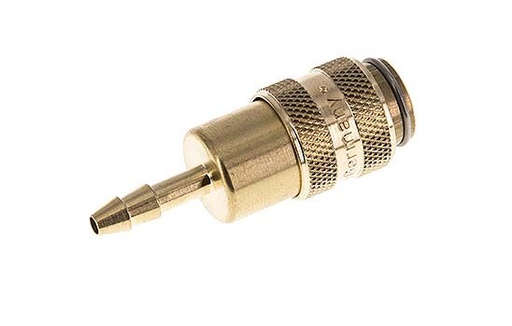 [CLS5-H-B-SV-4] Messing DN 5 Luchtkoppeling Snelkoppeling 4 mm Slangpilaar Double Shut-Off