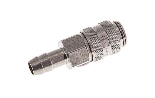 [CLS5-H-S-8] Edelstahl DN 5 Luftkupplungsmuffe 8 mm Schlauchpfeiler