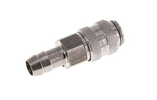 [CLS5-H-S-9] Acoplamiento de aire de acero inoxidable DN 5 Pilar de manguera de 9 mm