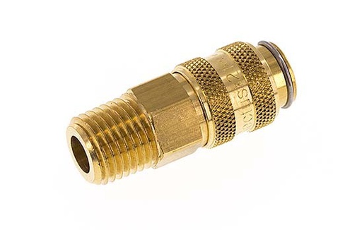 [CLS5-M-B-P-014N] Messing DN 5 Luchtkoppeling Snelkoppeling 1/4 inch NPT Buitendraad