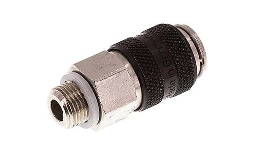 [CLS5-M-BN-BLA-018] Laiton nickelé DN 5 Noir Air Coupling Socket G 1/8 inch Male