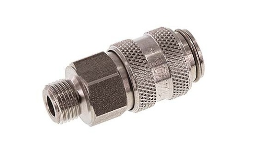 [CLS5-M-S-SV-018] Acero inoxidable DN 5 Acoplamiento de aire Enchufe G 1/8 pulgadas Macho Doble cierre