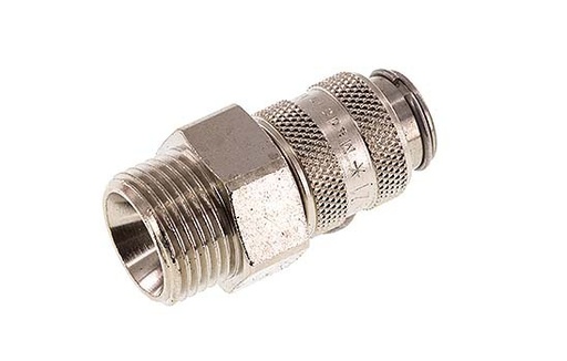 [CLS5-M-STN-P-038] Gehard staal DN 5 Luchtkoppeling Snelkoppeling G 3/8 inch Buitendraad