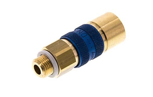 [CLS5-M-B-BLU-CD-018] Brass DN 5 Blue-Coded Air Coupling Socket G 1/8 inch Male