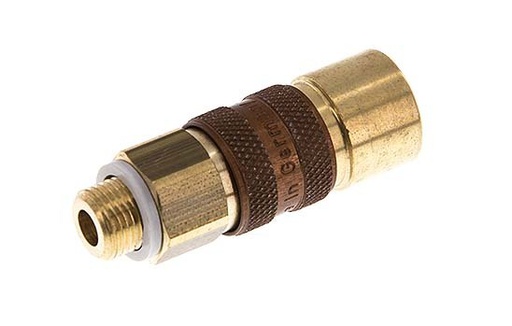 [CLS5-M-B-BRO-CD-018] Brass DN 5 Brown-Coded Air Coupling Socket G 1/8 inch Male