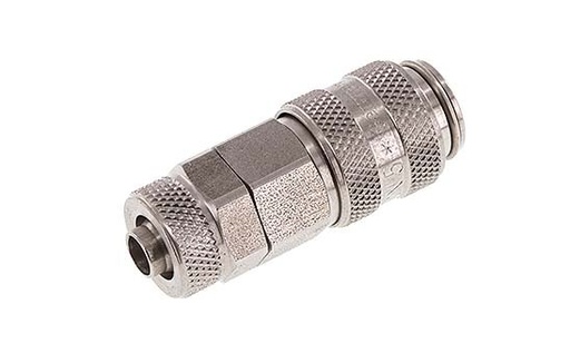 [CLS5-N-S-6] Acier inoxydable Coupleur d'air DN 5 Douille 6x8 mm Écrou-raccord