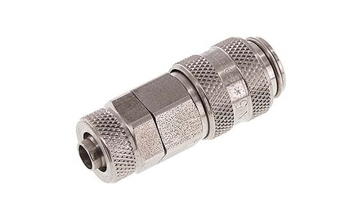 [CLS5-N-S-6] Edelstahl DN 5 Luftkupplungsmuffe 6x8 mm Überwurfmutter