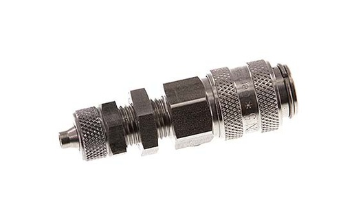 [CLS5-NB-S-4] Acoplamiento de aire de acero inoxidable DN 5 Tuerca de unión de 4x6 mm Pasamuros