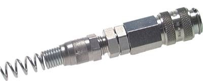 [CLS5-NPS-BN-SV-4] Nickel-plated Brass DN 5 Air Coupling Socket 4x6 mm Union Nut Bend-Protect Double Shut-Off