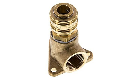 [CLS7-F-B-PL-012] Brass DN 7.2 (Euro) Air Coupling Socket G 1/2 inch Female Wall-Mount