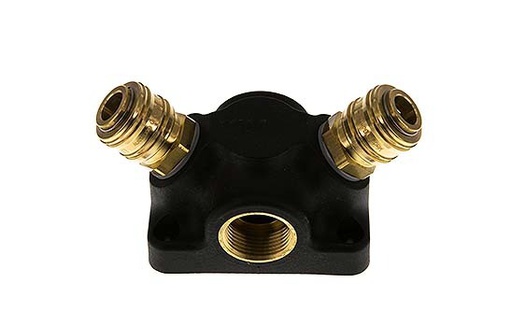 [CLS7-F-P-2W-PL-034] Brass/plastic DN 7.2 (Euro) Air Coupling Socket G 3/4 inch Female Wall-Mount 2-way