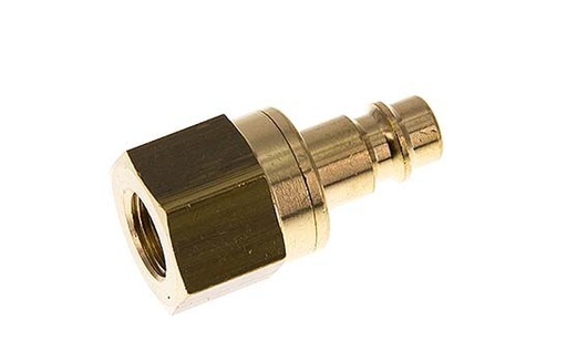 [CLP7-F-B-SV-014] Brass DN 7.2 (Euro) Air Coupling Plug G 1/4 inch Female Double Shut-Off